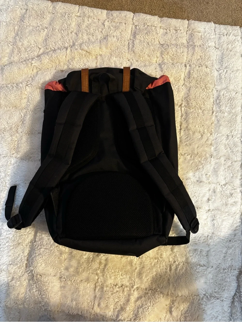 Herschel Supply Company Classic Black Backpack with Brown Straps